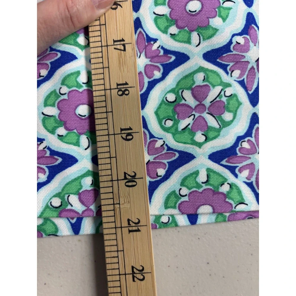 Talbots Pastel Canvas A-Line Skirt 20W Medallion Print Lined Plus Cotton Spandex